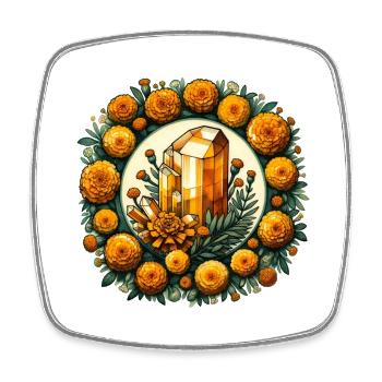 Citrin-Ringelblumen - Viereckiger Kühlschrankmagnet - Weiß - Vorne