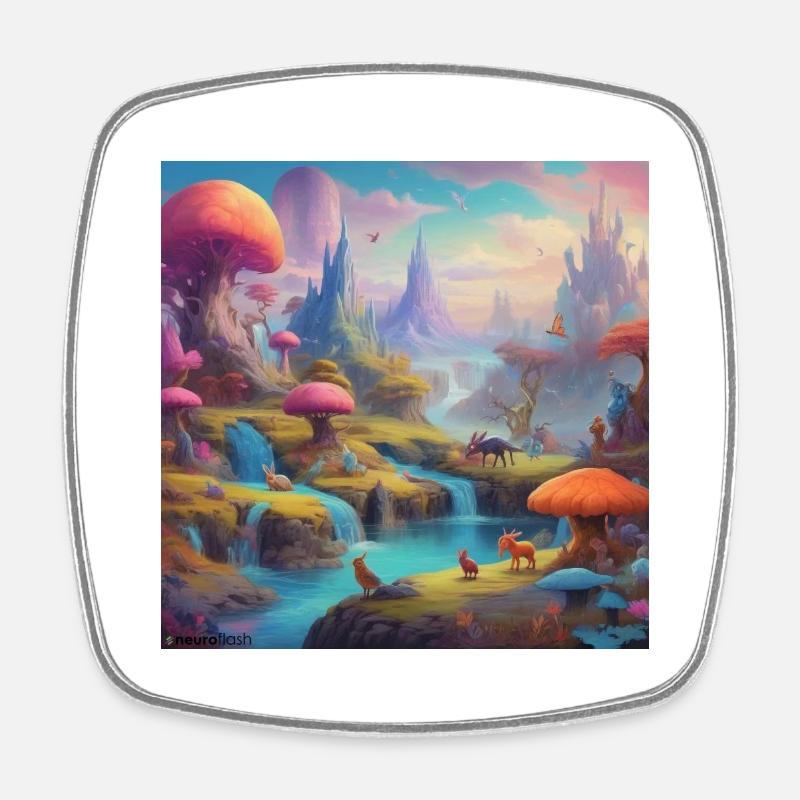 Fantasy - Square fridge magnet - white