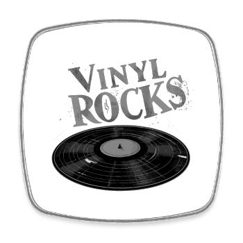 vinyl rocks - Viereckiger Kühlschrankmagnet - Weiß - Vorne