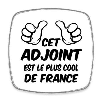 MEILLEUR ADJOINT - Magnet carré - blanc - Devant