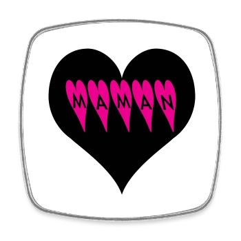 Maman coeur - Magnet carré - blanc - Devant