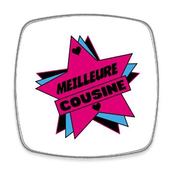 BESTER COUSIN - Viereckiger Kühlschrankmagnet - Weiß - Vorne