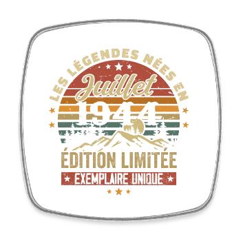 July 1944 Vintage Birthday 1944 July - Square fridge magnet - white - Front