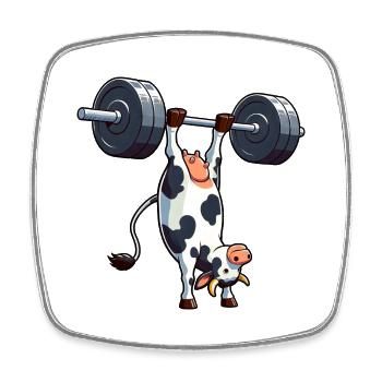 Entraînement en équilibre sur les mains de vache Fitness Balance Workout - Magnet carré - blanc - Devant
