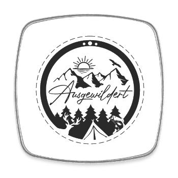 Ausgewildert Logo transparent - Viereckiger Kühlschrankmagnet - Weiß - Vorne