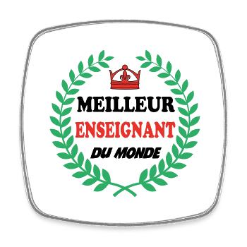 MEILLEUR ENSEIGNANT DU MONDE - Magnet carré - blanc - Devant