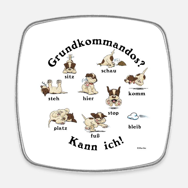Kommandos1 - Viereckiger Kühlschrankmagnet - Weiß