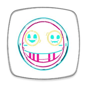Neon smile - Viereckiger Kühlschrankmagnet - Weiß - Vorne