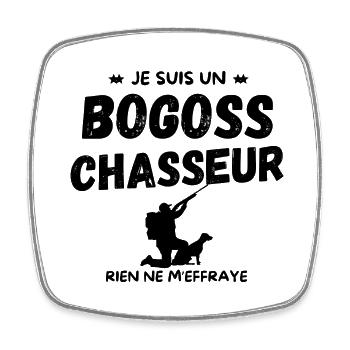 BOGOSS CHASSEUR - Magnet carré - blanc - Devant