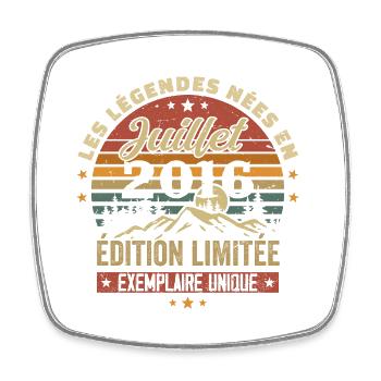 July 2016 Vintage Anniversary 2016 July - Square fridge magnet - white - Front