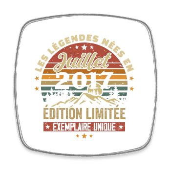 July 2017 Vintage Anniversary 2017 July - Square fridge magnet - white - Front