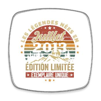 Juillet 2013 Vintage Anniversaire 2013 Juillet - Magnet carré - blanc - Devant