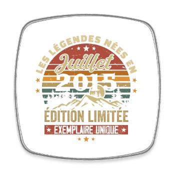 July 2015 Vintage Anniversary 2015 July - Square fridge magnet - white - Front