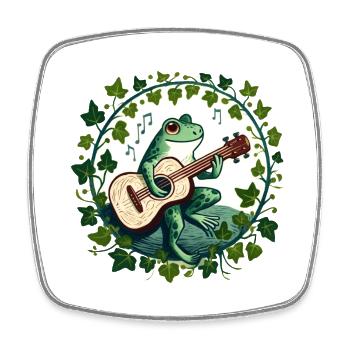 Guitar Frog - Square fridge magnet - white - Front