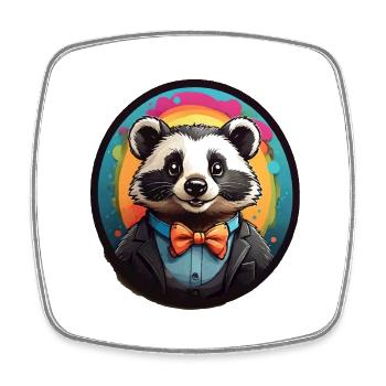 Funny raccoon comic - Square fridge magnet - white - Front