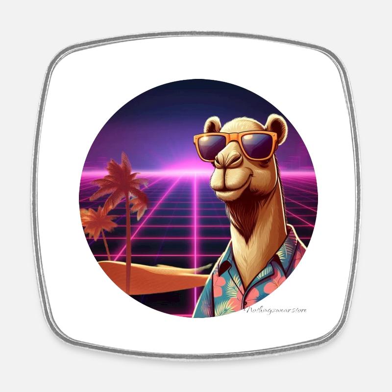 Cool camel - Square fridge magnet - white