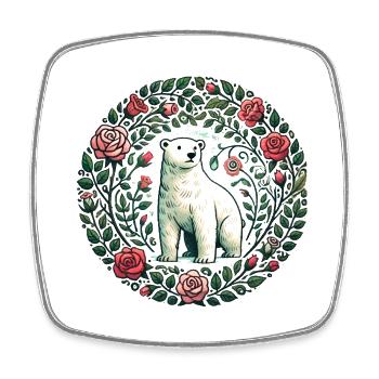 Polar Bear - Square fridge magnet - white - Front