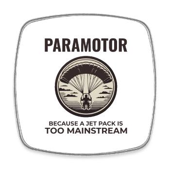 Pilote de paramoteur Paramoteur Parapente motorisé - Magnet carré - blanc - Devant
