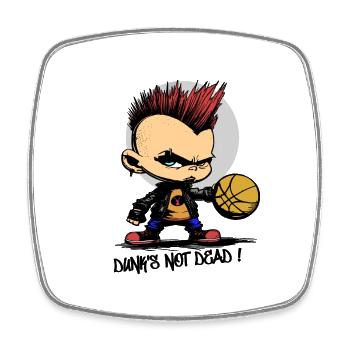 DUNK'S NOT DEAD ! (basketball, punk) - Magnet carré - blanc - Devant