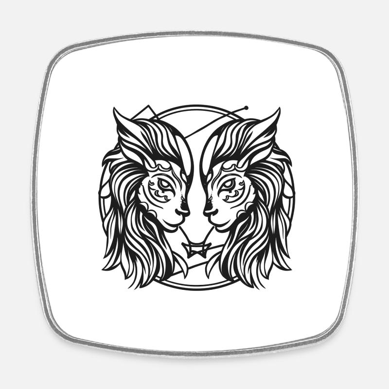 Gémeaux - Magnet carré - blanc