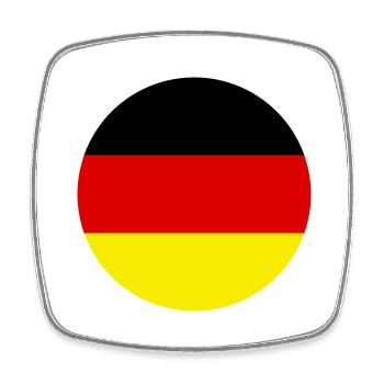 Flag Germany Germany Three Colors Vector Round - Square fridge magnet - white - Front