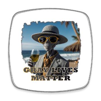 Gray lives matter - Version 1 - Viereckiger Kühlschrankmagnet - Weiß - Vorne