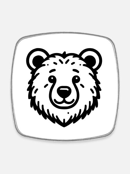 Bear - Square fridge magnet - white
