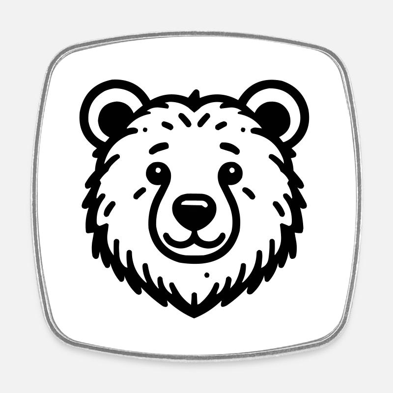 Ours - Magnet carré - blanc