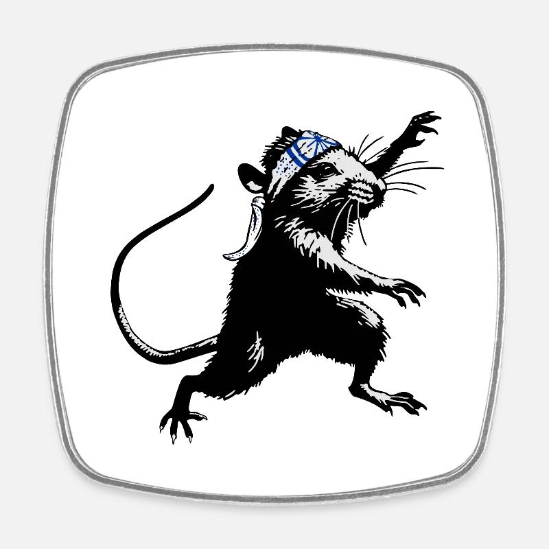 KaRATe - "Ninja Rat" - Square fridge magnet - white
