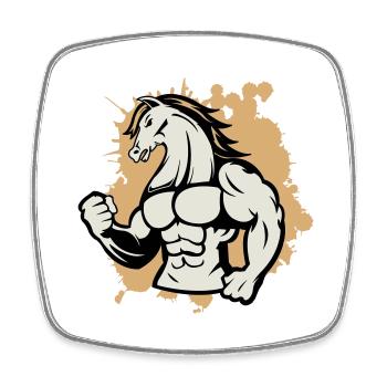 Horse Strong - Square fridge magnet - white - Front