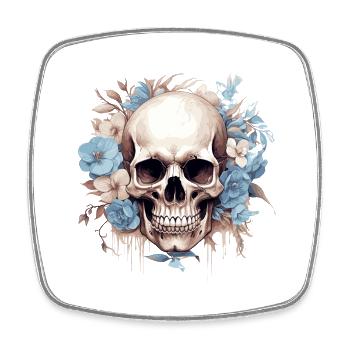 Crâne de fleur - Magnet carré - blanc - Devant