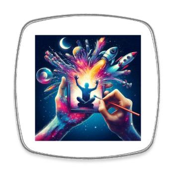 artwork - Square fridge magnet - white - Front
