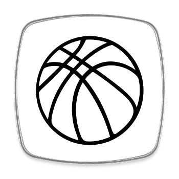 Basketball - Square fridge magnet - white - Front