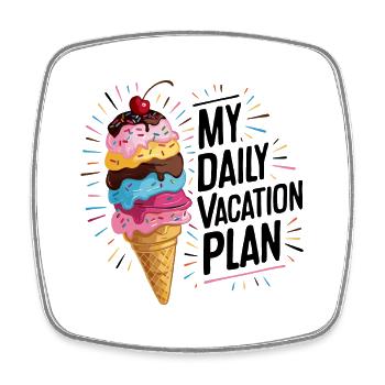 Laughing Ice Cream Cone Funny Ice Cream Design Saying - Square fridge magnet - white - Front