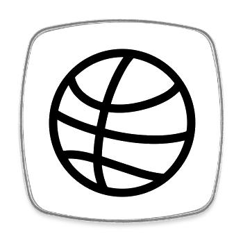Basketball - Square fridge magnet - white - Front