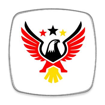 Federal Eagle Tricolor Germany Coat of Arms Vector - Square fridge magnet - white - Front