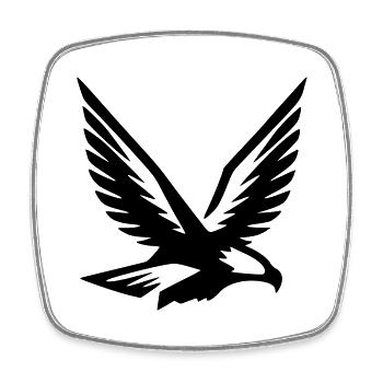 Adler Falke Fliegend Symbol Wappen Vektor - Viereckiger Kühlschrankmagnet - Weiß - Vorne