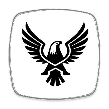 Eagle Falcon Symbol Coat of Arms Pictogram Vector - Square fridge magnet - white - Front
