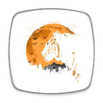 Tiger Wildcat Jungle - Square fridge magnet - white - Front