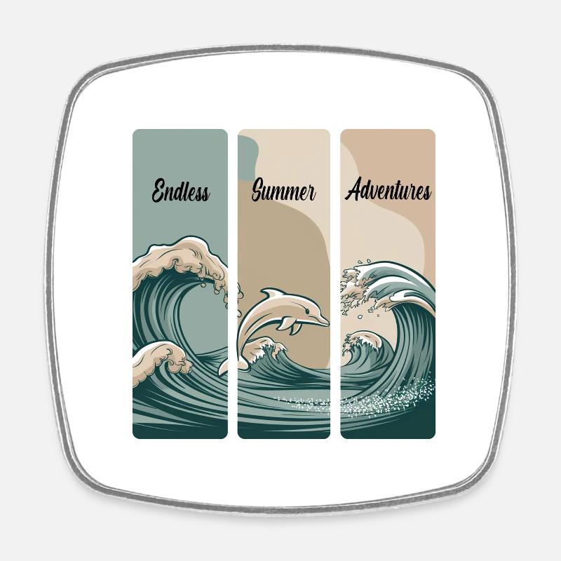 Endless Summer Adventures - Magnet carré - blanc