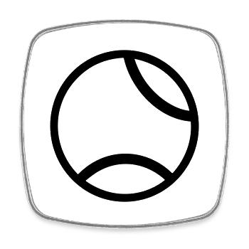 Tennis ball - Square fridge magnet - white - Front