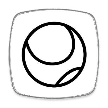 Tennis ball - Square fridge magnet - white - Front