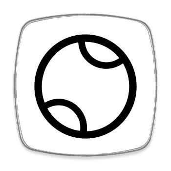 Tennis ball - Square fridge magnet - white - Front