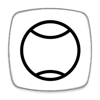 Tennis ball - Square fridge magnet - white - Front