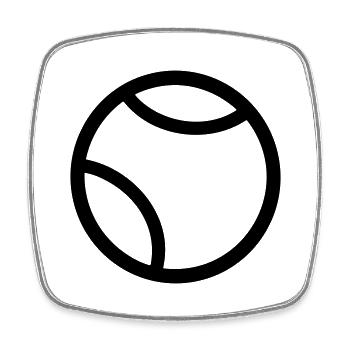 Tennis ball - Square fridge magnet - white - Front