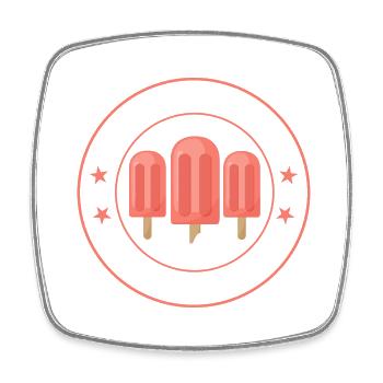 I Like My Ice Cream Summer Scoop Cone - Viereckiger Kühlschrankmagnet - Weiß - Vorne