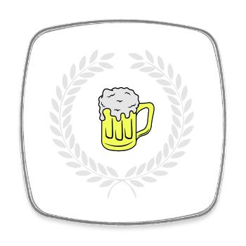 bier wappen - Viereckiger Kühlschrankmagnet - Weiß - Vorne