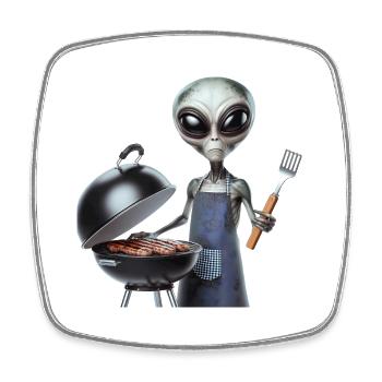 Alien Koch - Square fridge magnet - white - Front