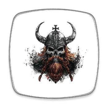 Viking Odin Skull - Square fridge magnet - white - Front