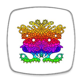 Abstract Rainbow Alien Creature - Square fridge magnet - white - Front